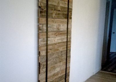 Porte coulissante bois-métal - Décoration originale sur mesure en bois