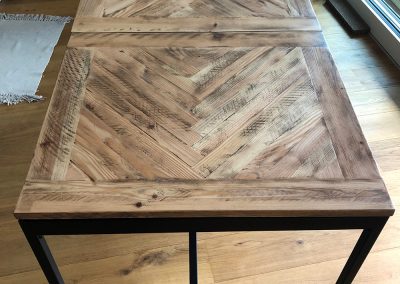 Table à diner extensible bois métal Bienne- Mobilier sur mesure en bois